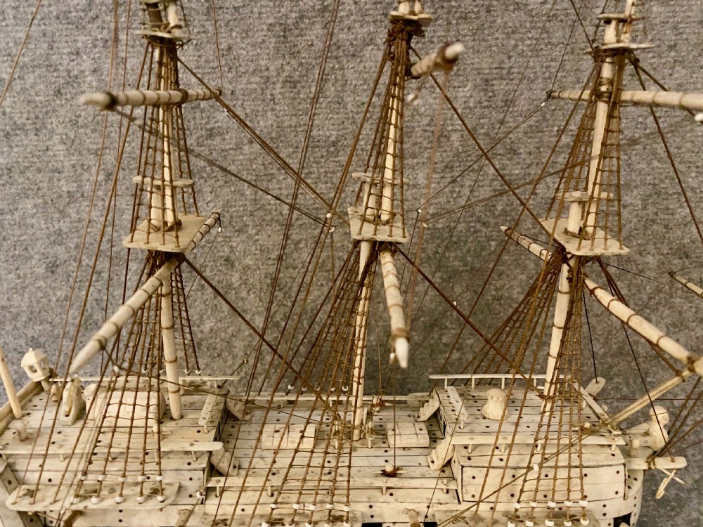 Napoleonic Prisoner of War Bone Model Ship View VIII