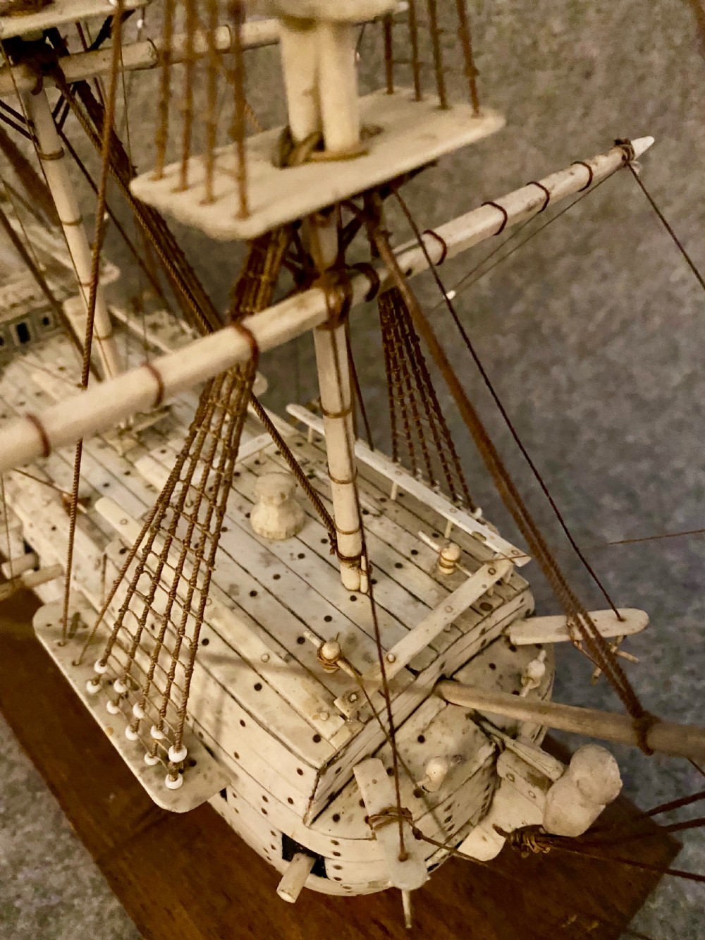 Napoleonic Prisoner of War Bone Model Ship View X