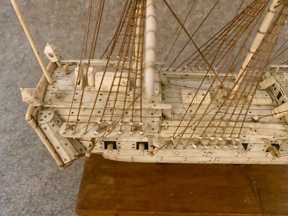 Napoleonic Prisoner of War Bone Model Ship View XI