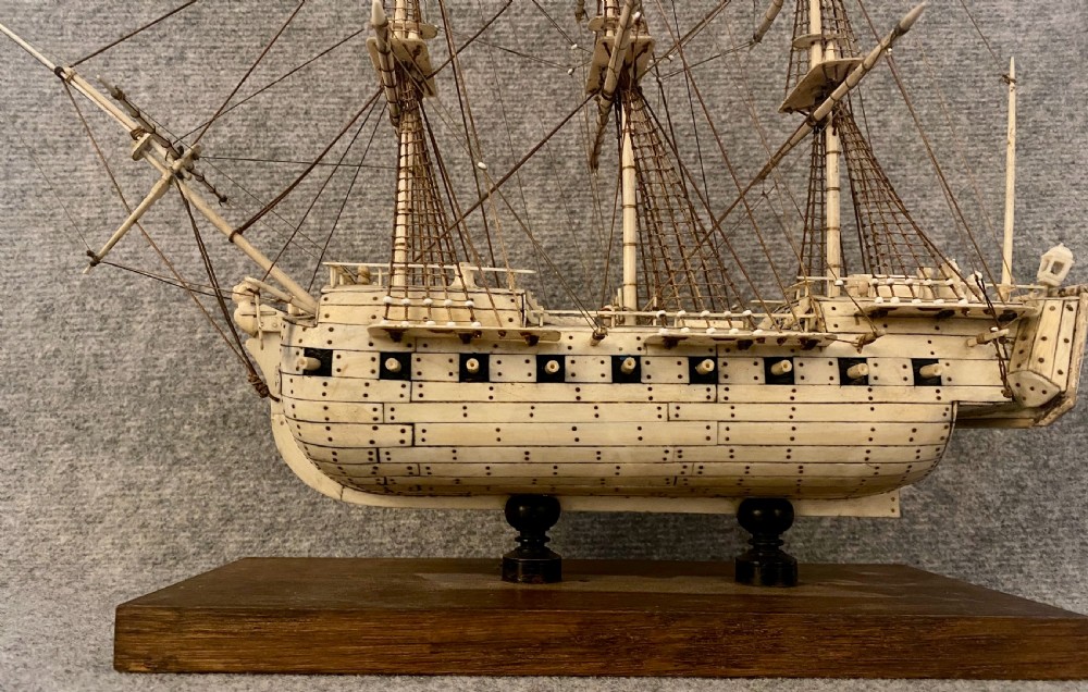 Napoleonic Prisoner of War Bone Model Ship View XV