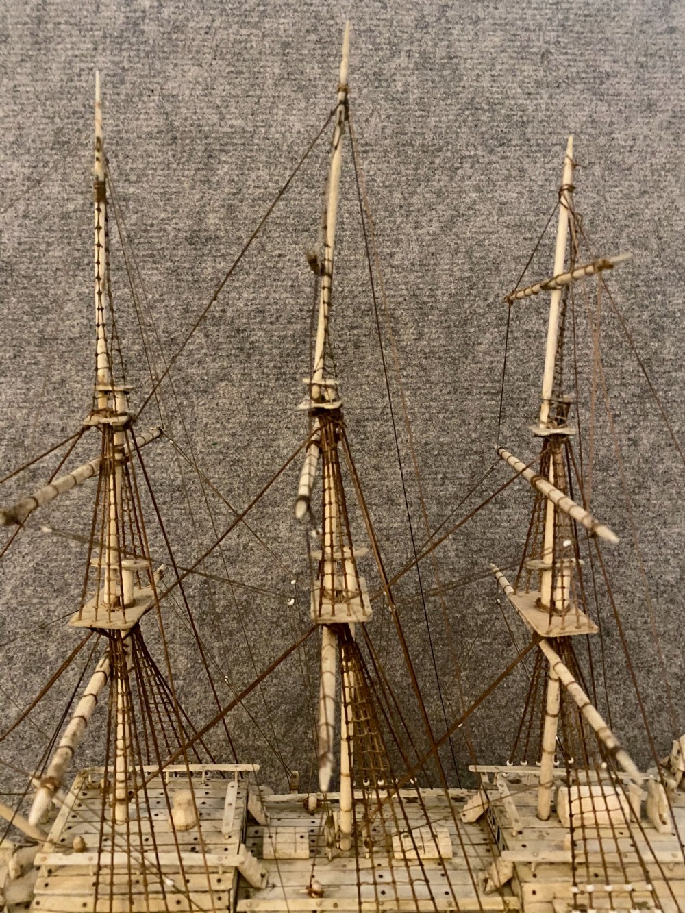Napoleonic Prisoner of War Bone Model Ship View XVI