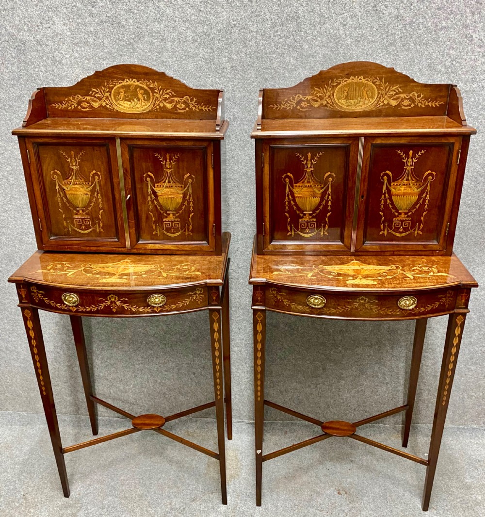 Fine Pair of Sheraton Revival Side Cabinets