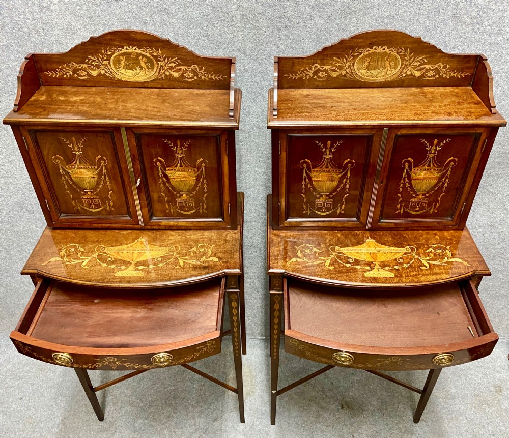Fine Pair of Sheraton Revival Side Cabinets View IX