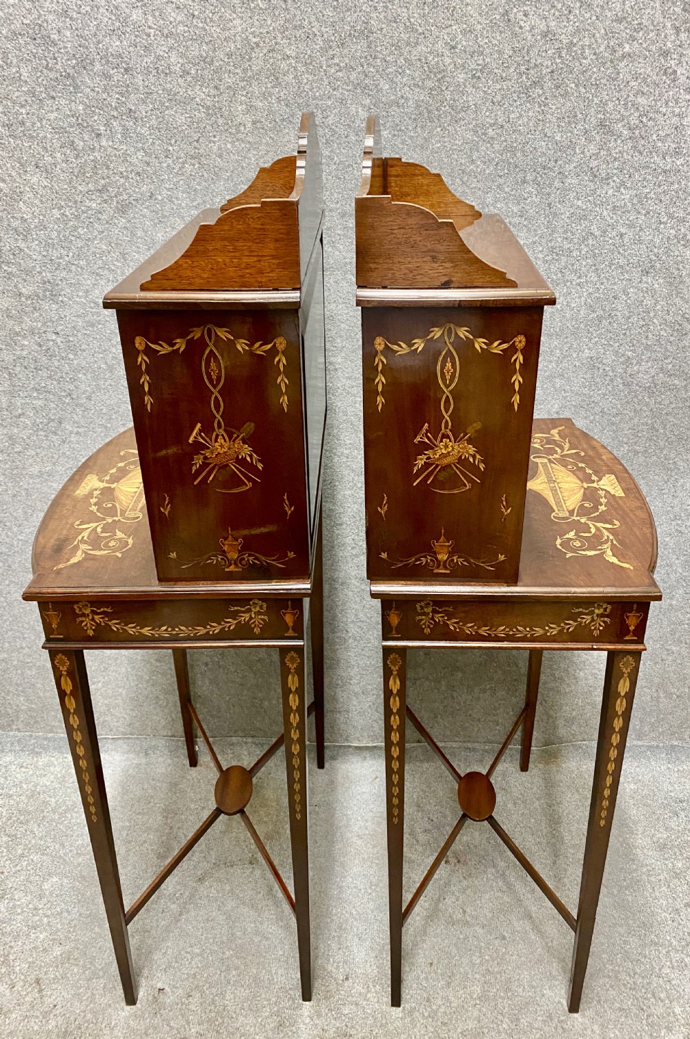 Fine Pair of Sheraton Revival Side Cabinets View XIII