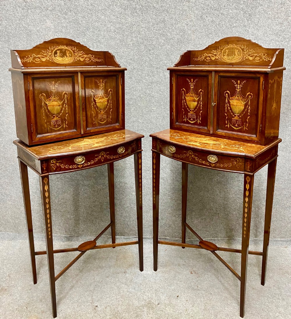 Fine Pair of Sheraton Revival Side Cabinets View XVIII