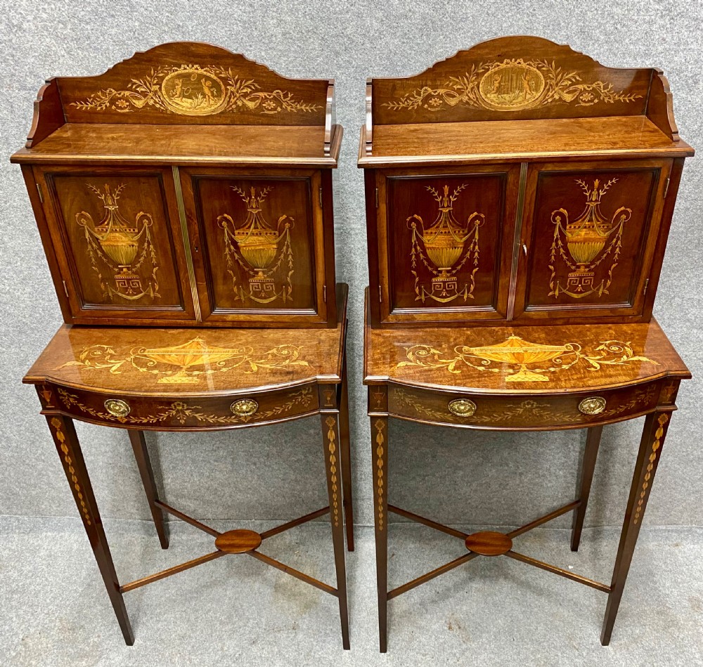 Fine Pair of Sheraton Revival Side Cabinets View XIX