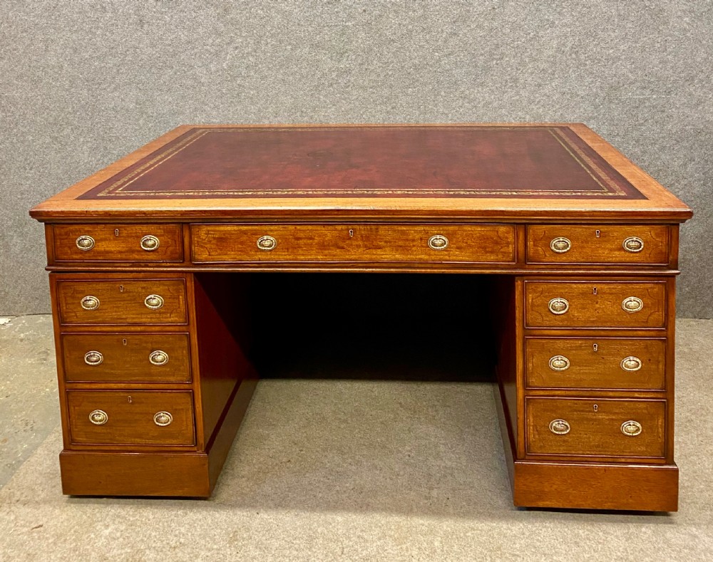 Large & Good Quality 18 drawer Antique Partners Desk
