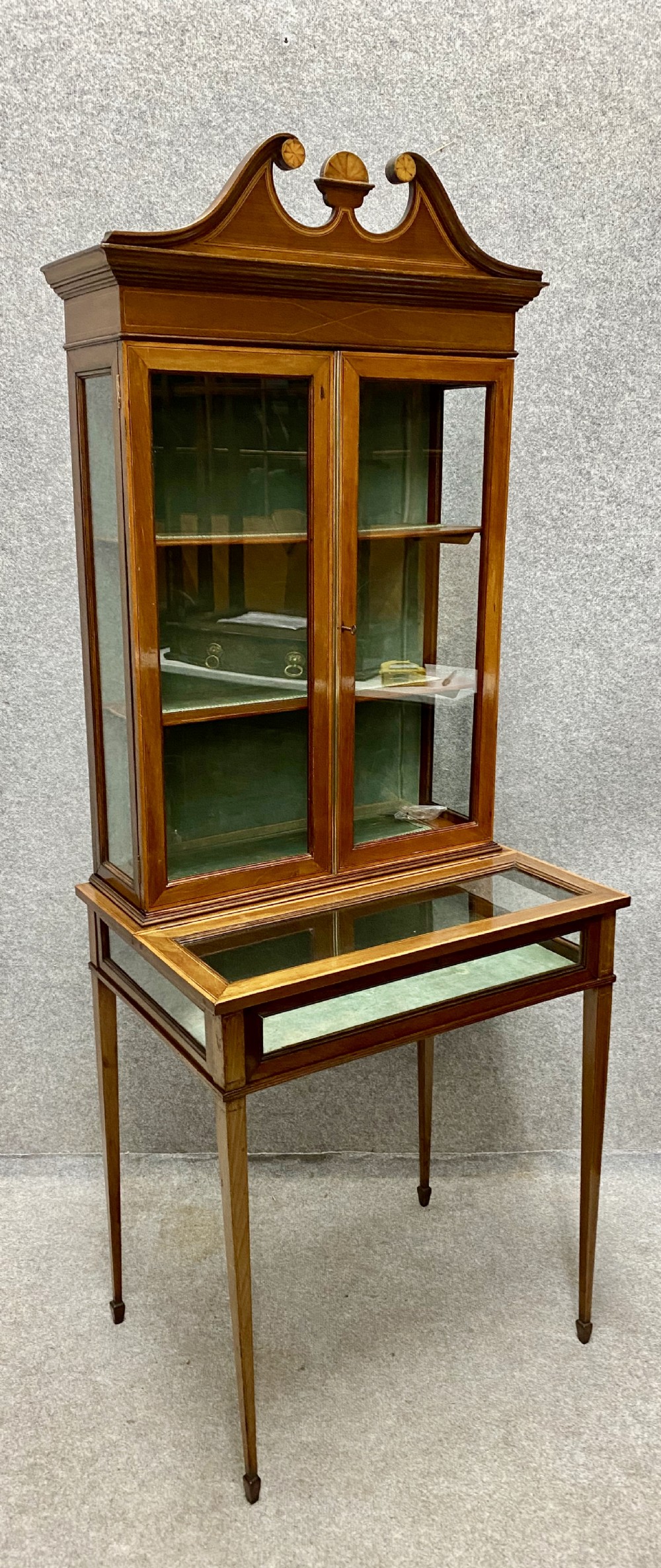 Edwardian Inlaid Bijouterie Display Cabinet
