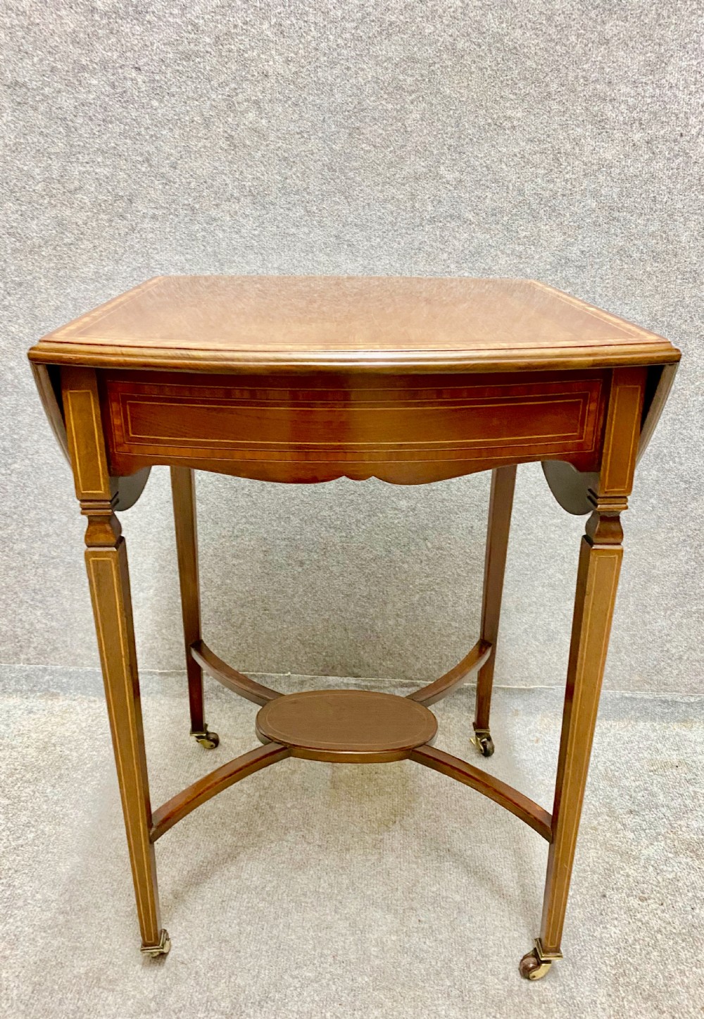 Small Sheraton Revival Inlaid Pembroke Table View II