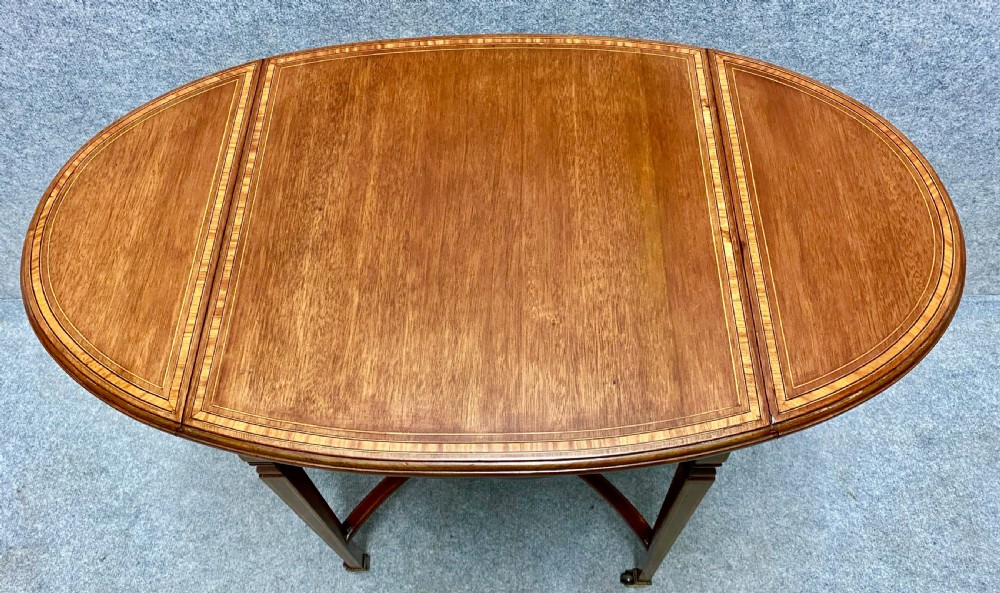 Small Sheraton Revival Inlaid Pembroke Table View III