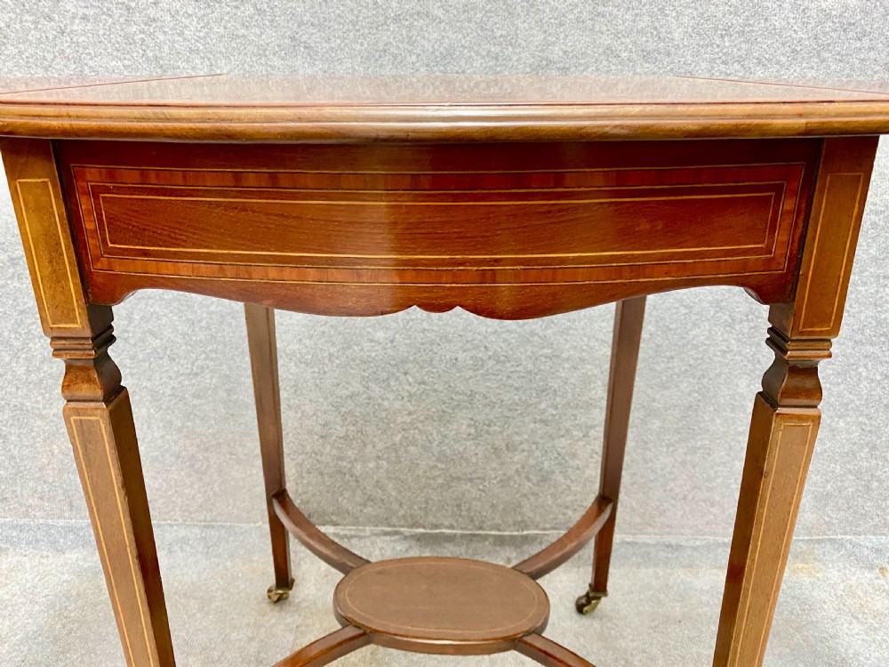 Small Sheraton Revival Inlaid Pembroke Table View V