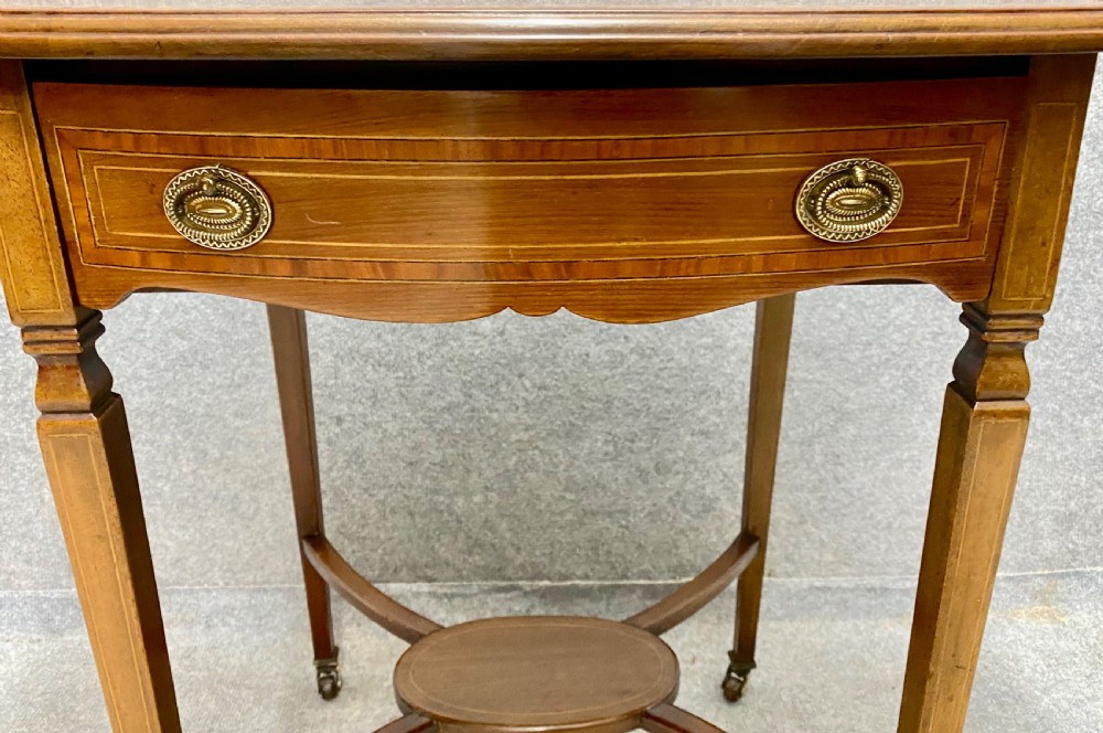 Small Sheraton Revival Inlaid Pembroke Table View VI