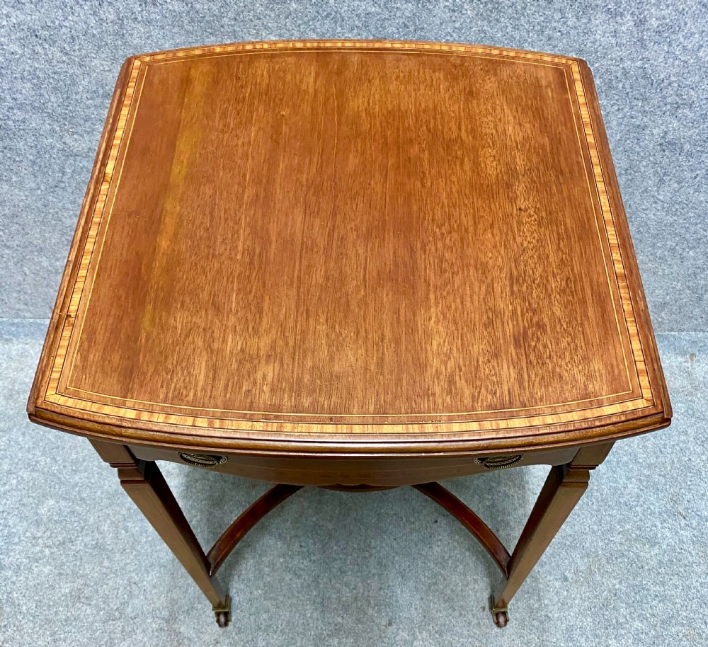 Small Sheraton Revival Inlaid Pembroke Table View XI