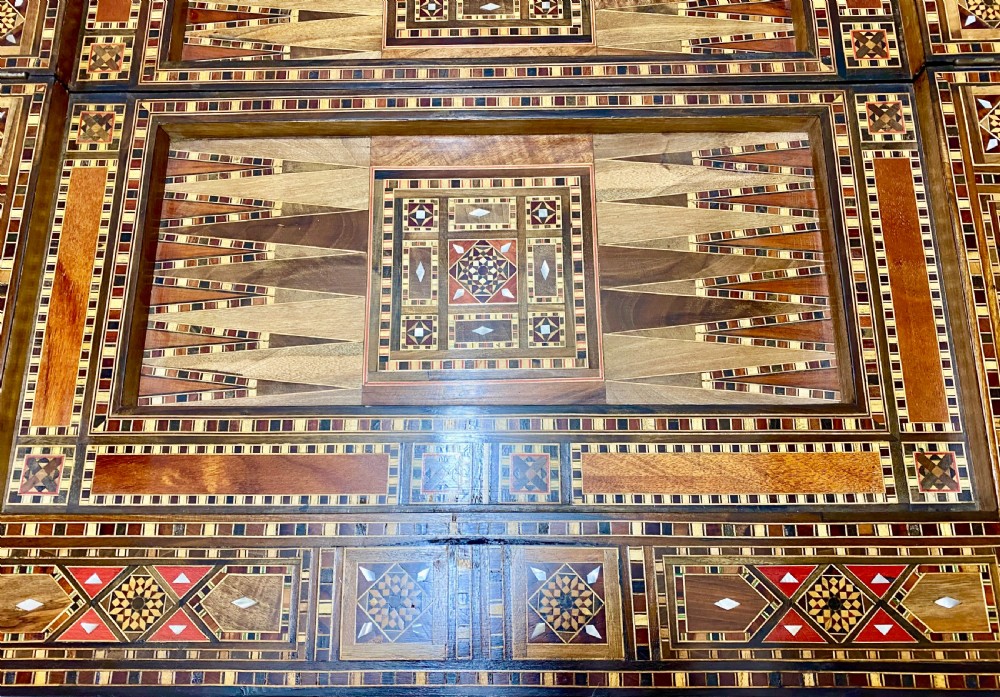 Stunning Damascus Marquetry Inlaid Games Table View V