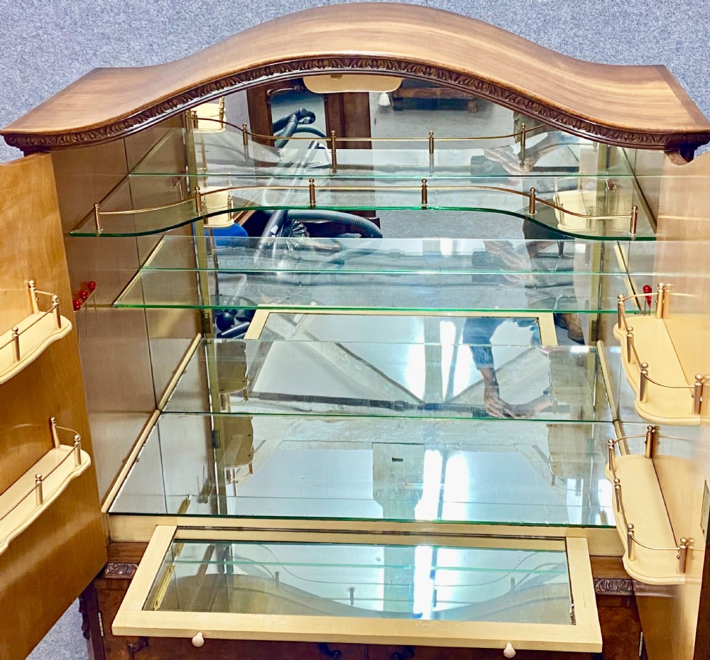 Good Quality Burr Walnut Cocktail Cabinet View III