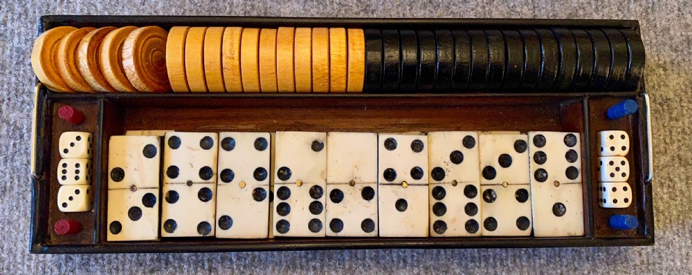 Complete Victorian Coromandel Wood Games Compendium View X