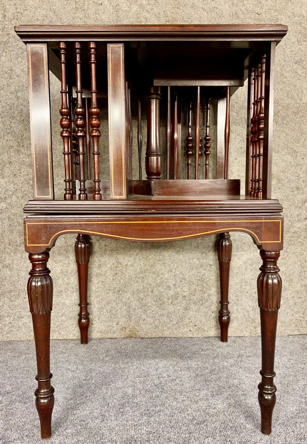 Good Quality Edwardian Inlaid Revolving Bookcase View VII