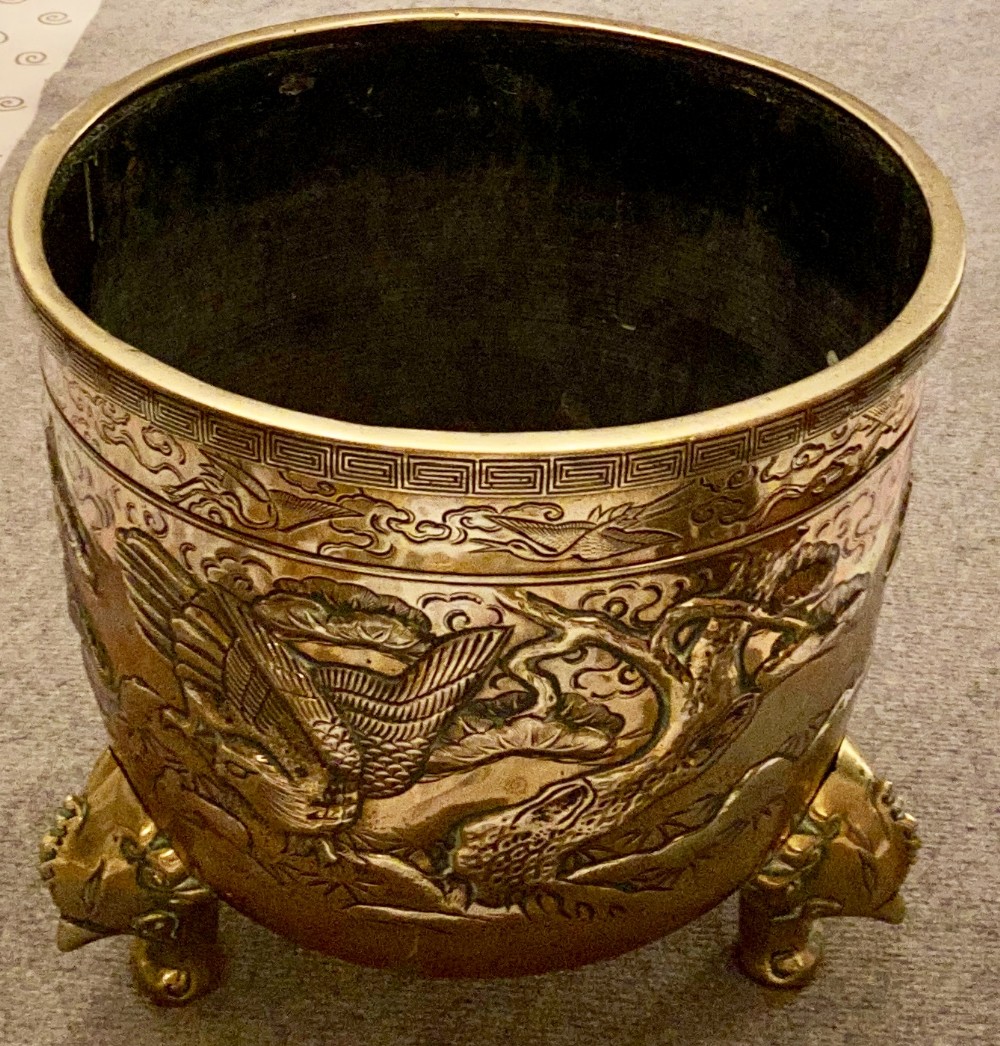 Chinese Polished Bronze Jardiniere 
