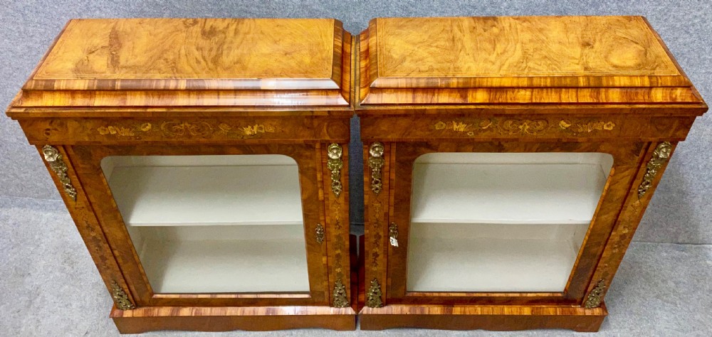 Pair of Victorian Marquetry Inlaid Side Cabinets View X