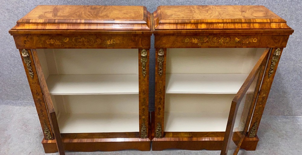 Pair of Victorian Marquetry Inlaid Side Cabinets View XIV