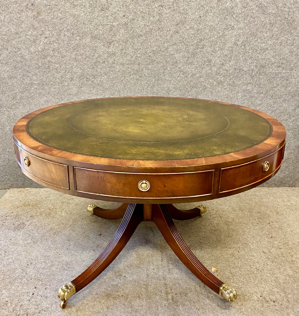 Regency Style Mahogany Drum Table