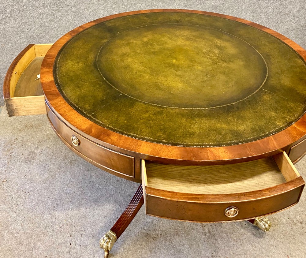 Regency Style Mahogany Drum Table View II