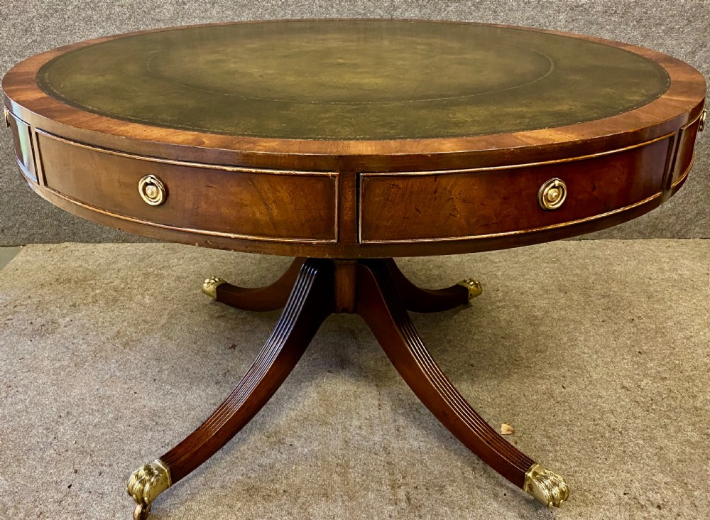 Regency Style Mahogany Drum Table View VIII