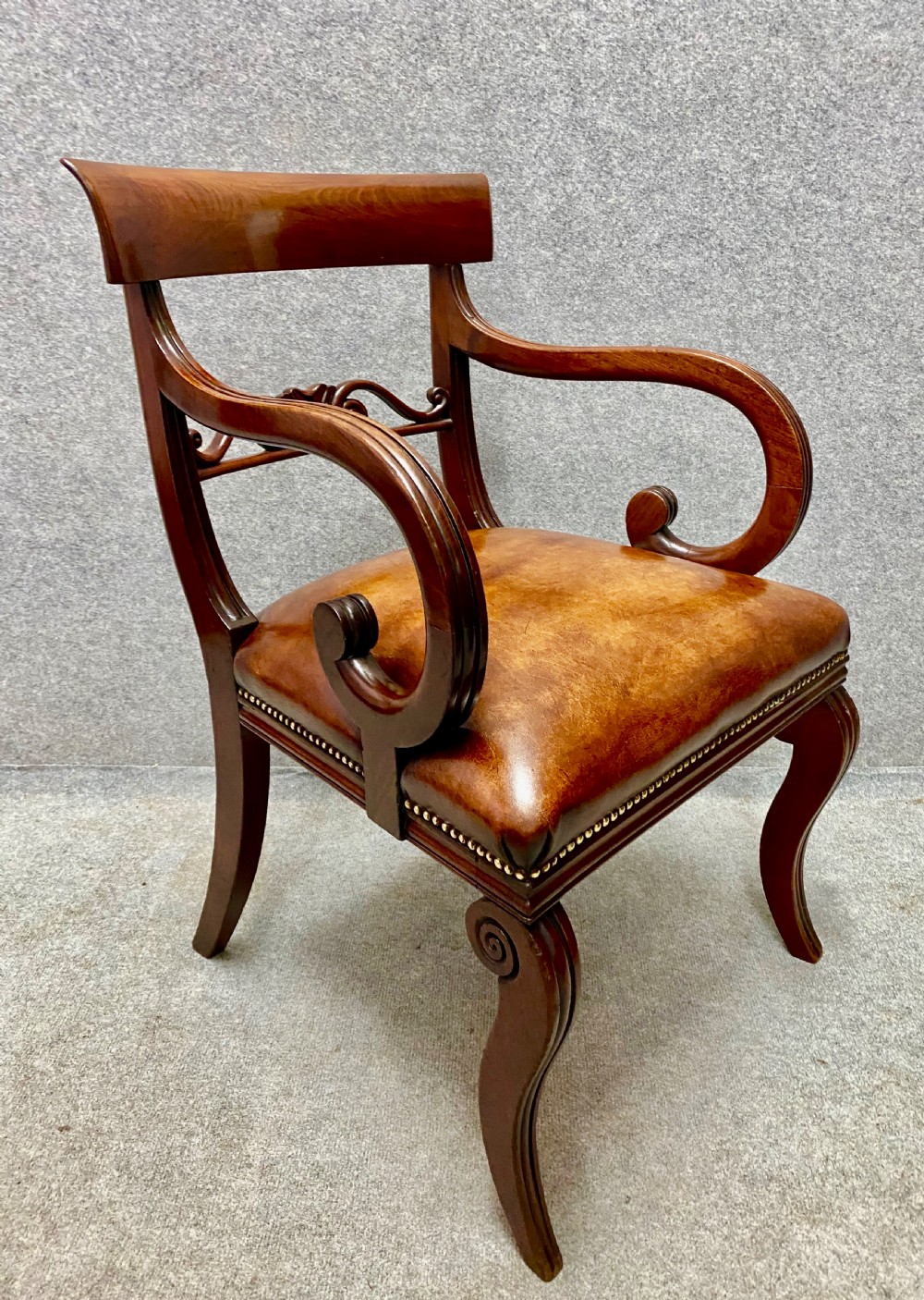 Regency Mahogany Desk Chair View III