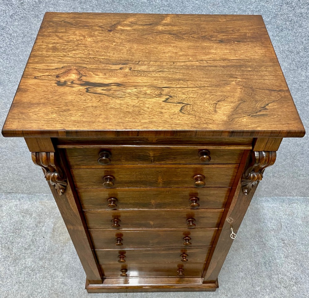 Good Victorian Rosewood Wellington Chest View VIII