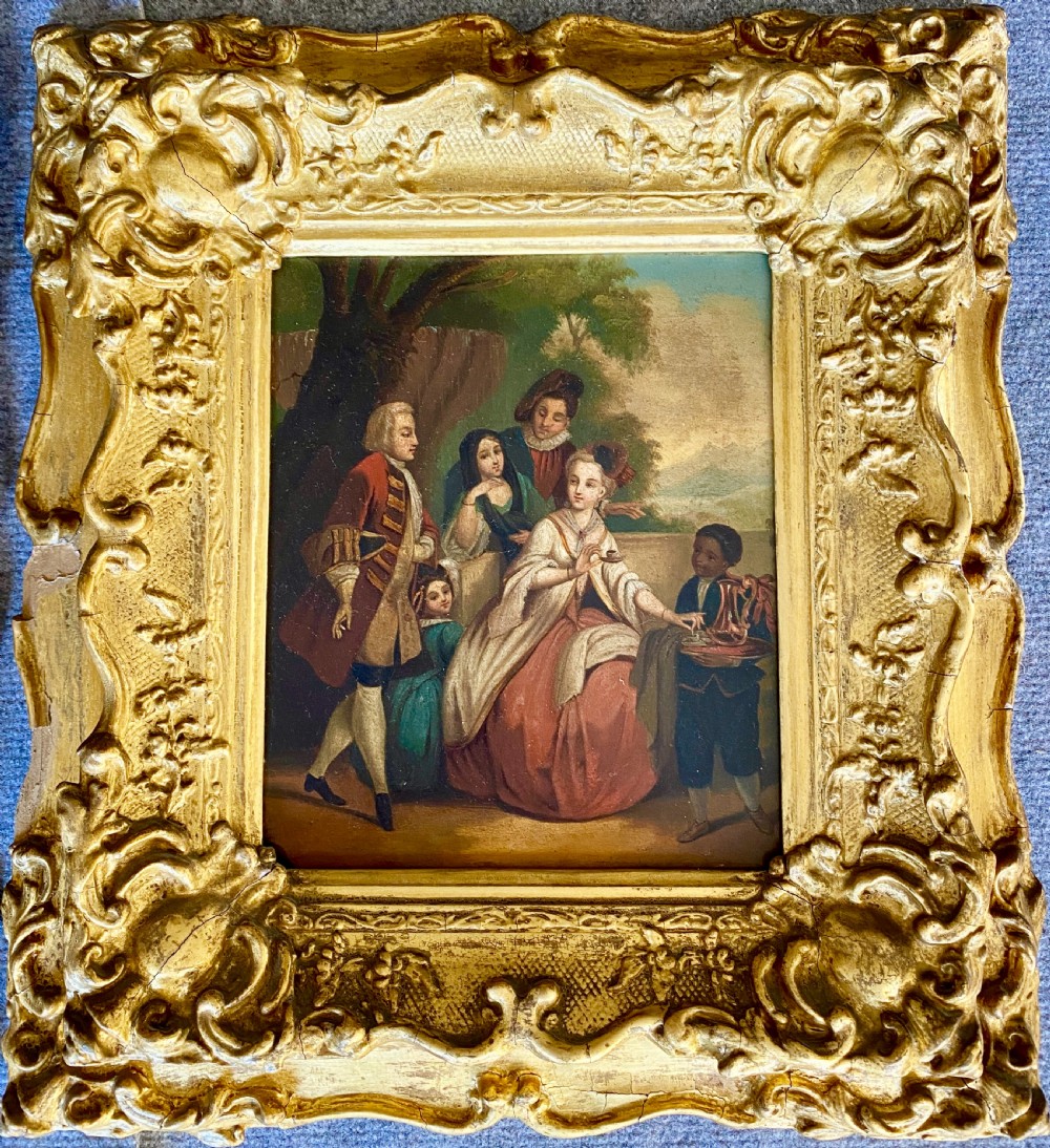 Pair 19th.C. Oil on Board Paintings View IV
