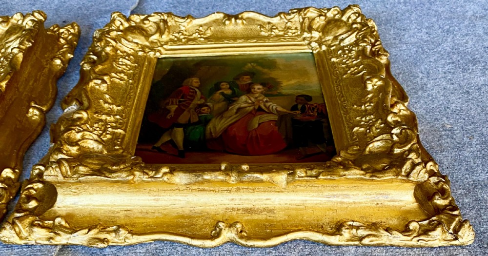 Pair 19th.C. Oil on Board Paintings View XIII