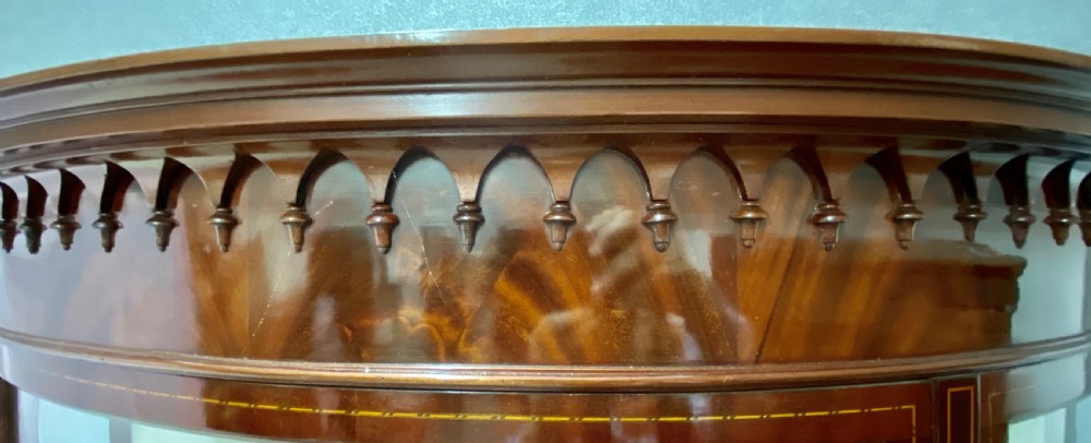 Fine Quality Mahogany & Inlaid Demi Lune Display Cabinet View IV