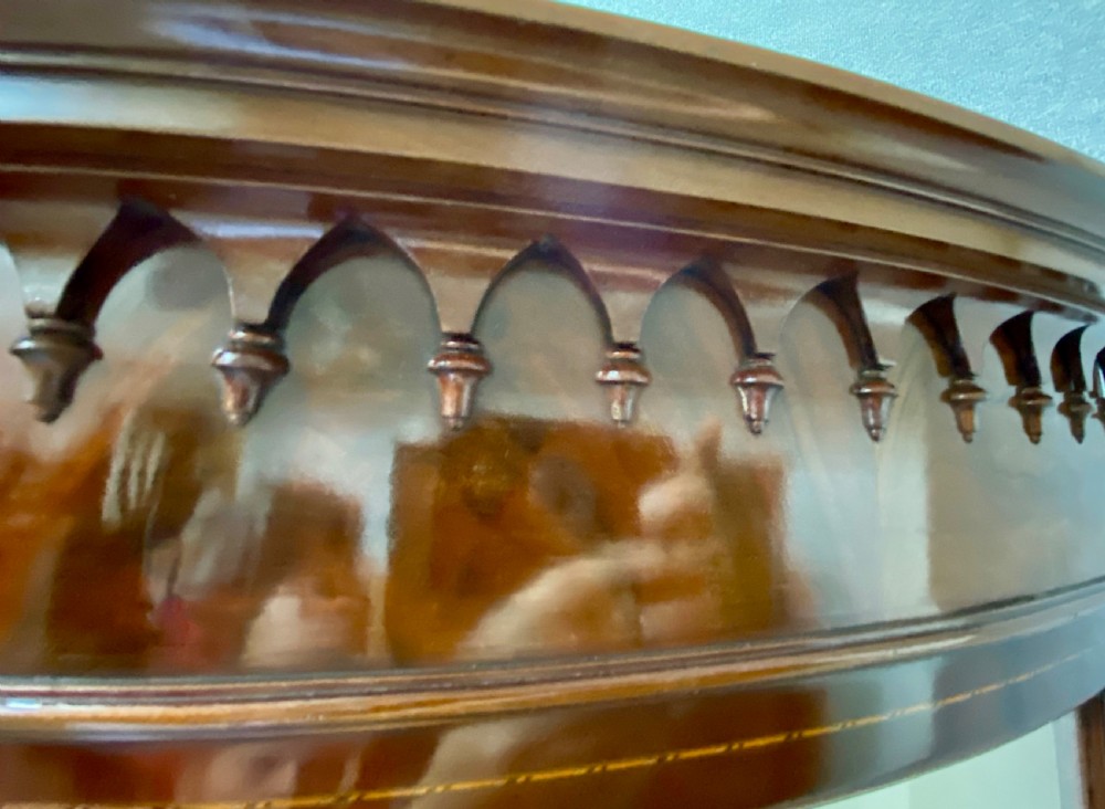 Fine Quality Mahogany & Inlaid Demi Lune Display Cabinet View V