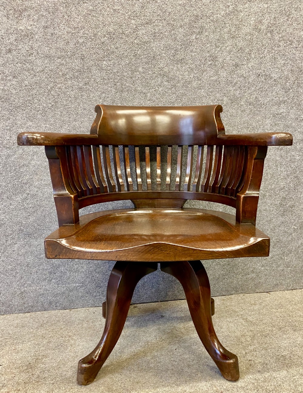 Antique Mahogany Swivel Desk Chair