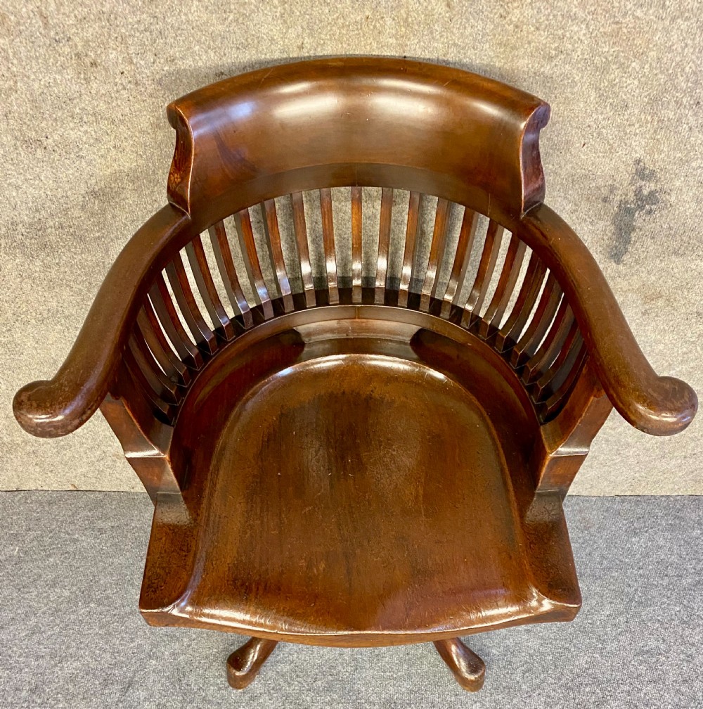 Antique Mahogany Swivel Desk Chair View VII