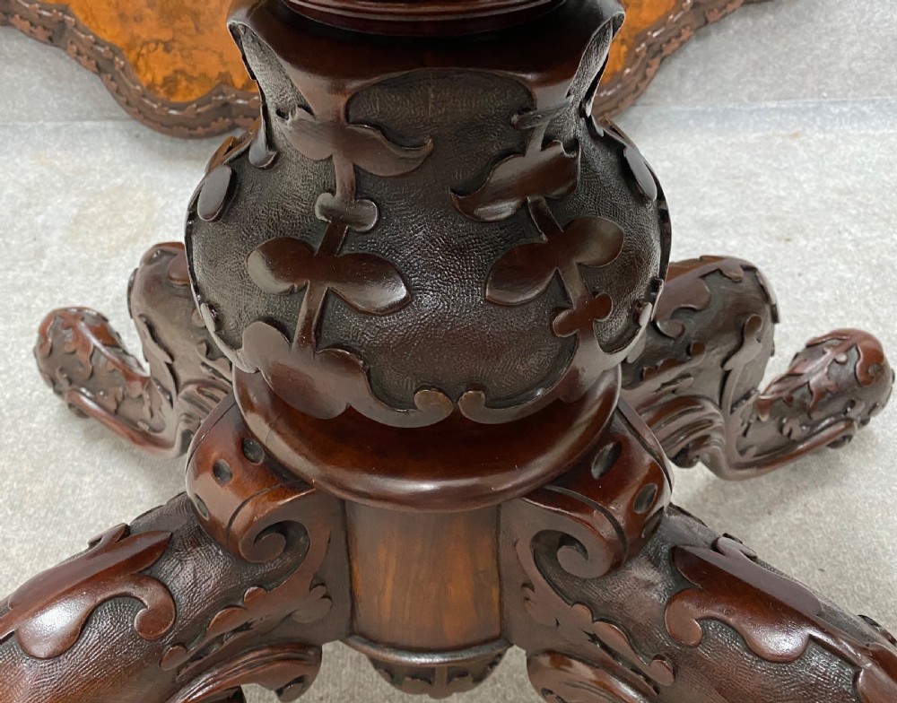 Fine Irish Antique Burr Walnut Centre Table View V