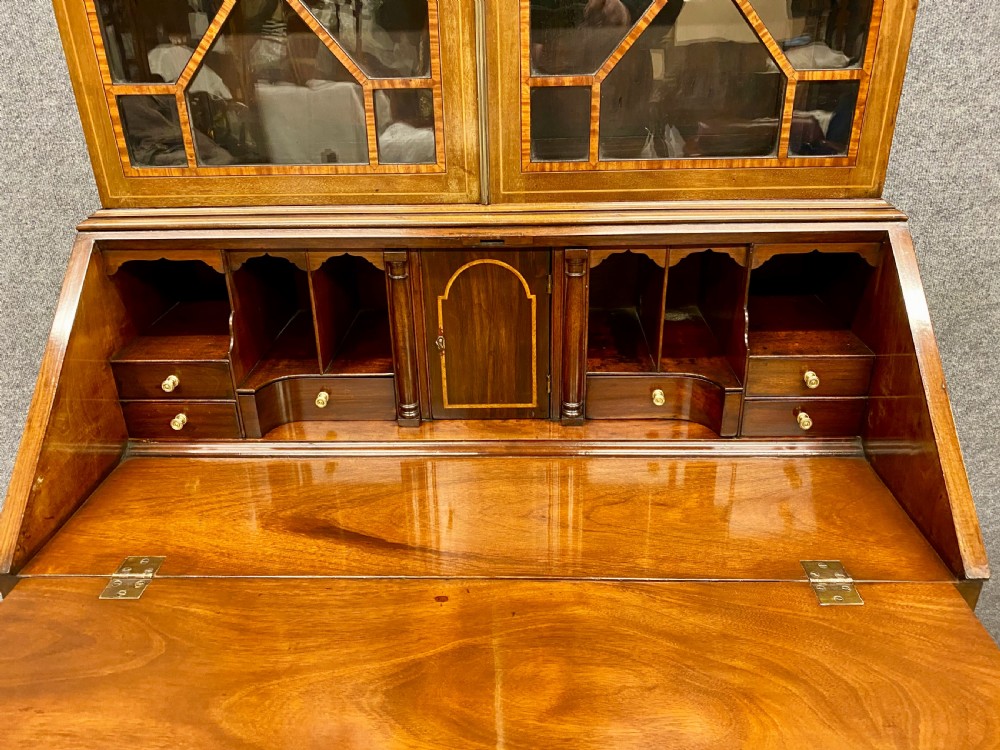 Good Quality Antique Inlaid Bureau Bookcase View XV