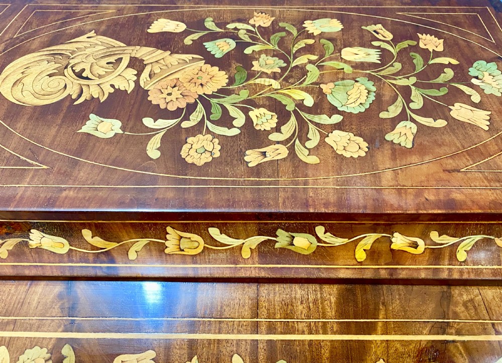 Good Late 18th C. Dutch Marquetry Cylinder Bureau View III