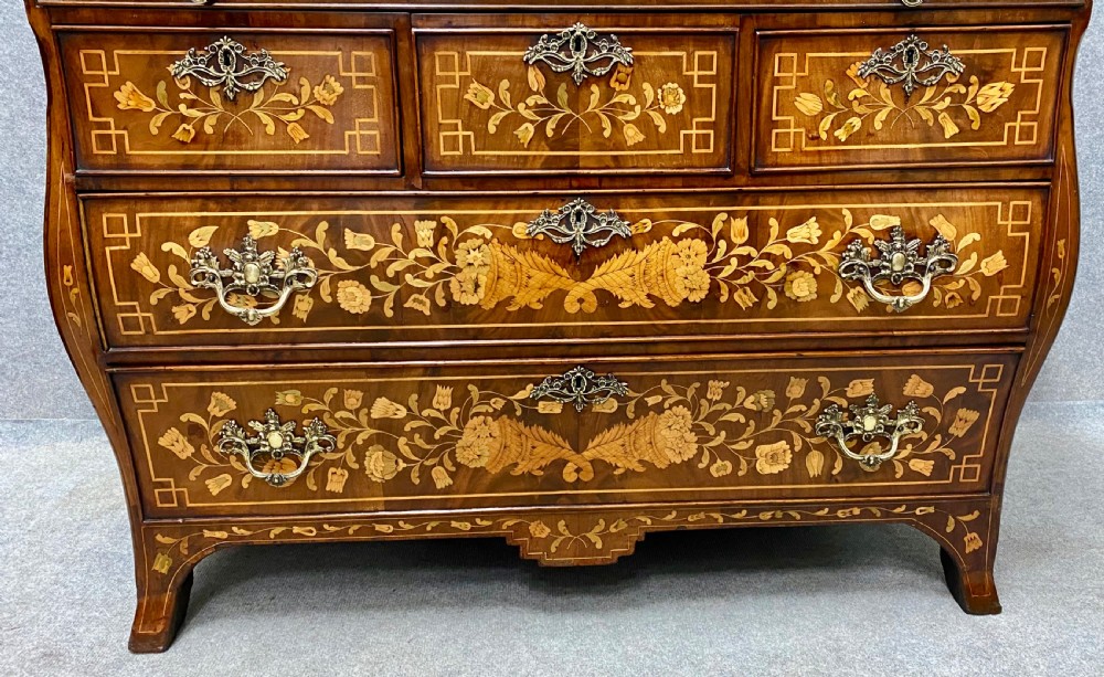 Good Late 18th C. Dutch Marquetry Cylinder Bureau View IV