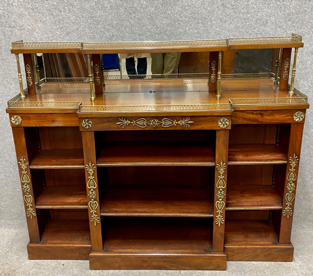 Regency Style Breakfront Open Bookcase