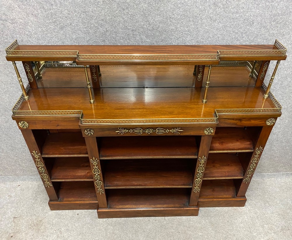 Regency Style Breakfront Open Bookcase View II