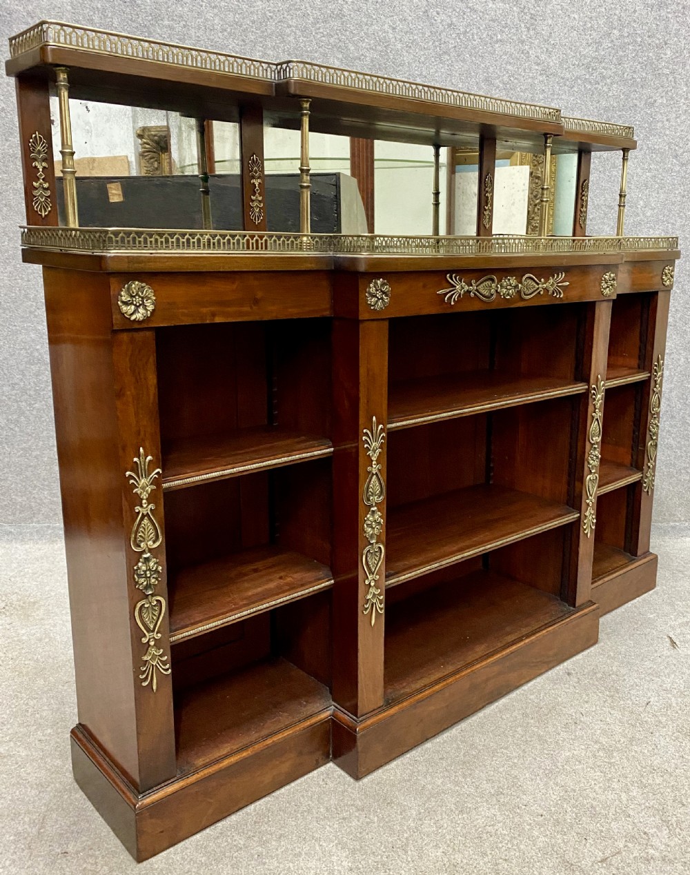 Regency Style Breakfront Open Bookcase View VIII