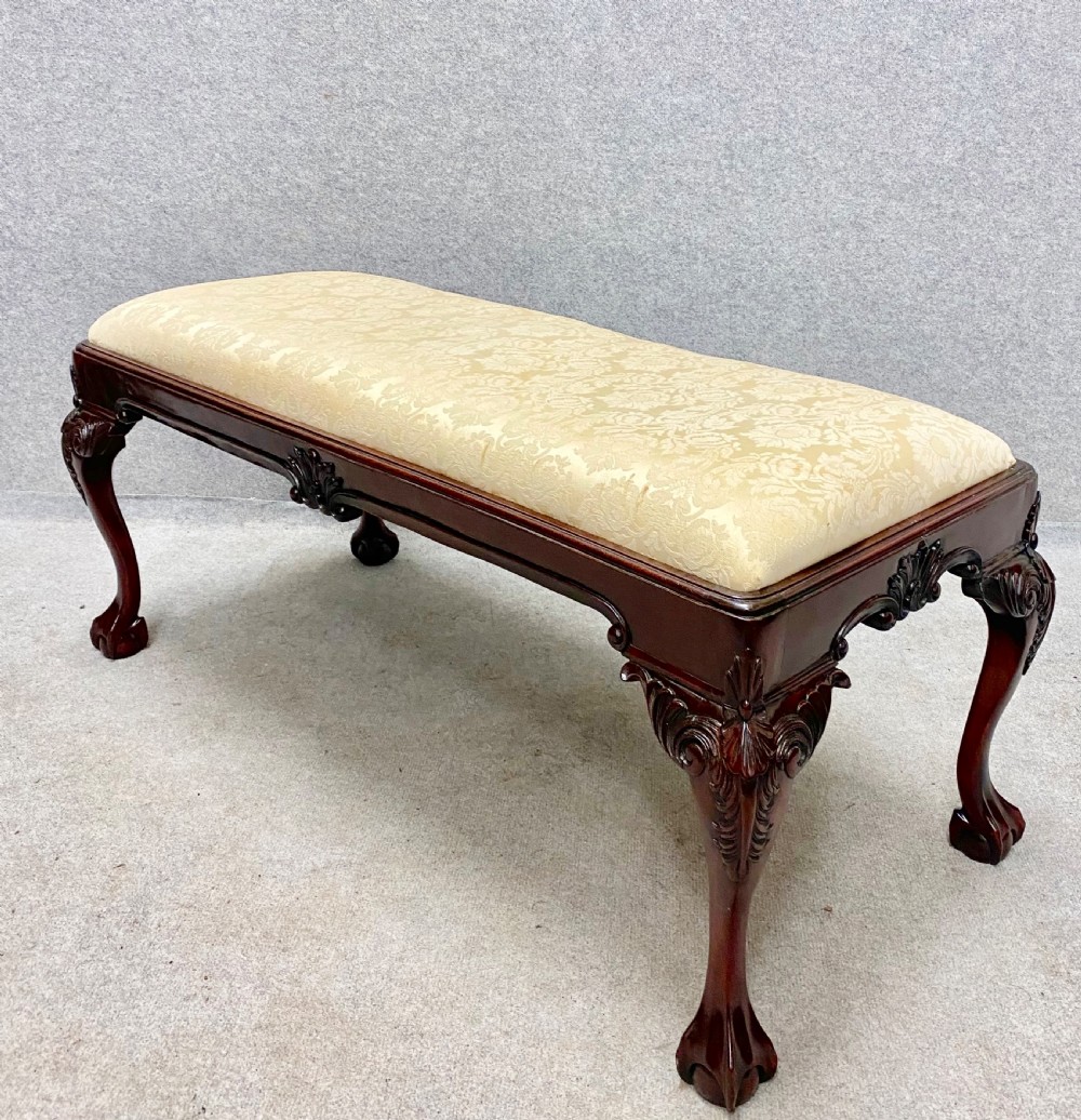 Large Chippendale Style Mahogany Stool / Window Seat View II