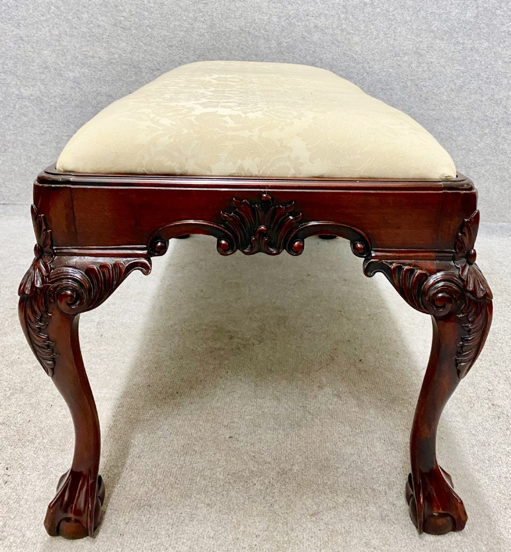 Large Chippendale Style Mahogany Stool / Window Seat View III