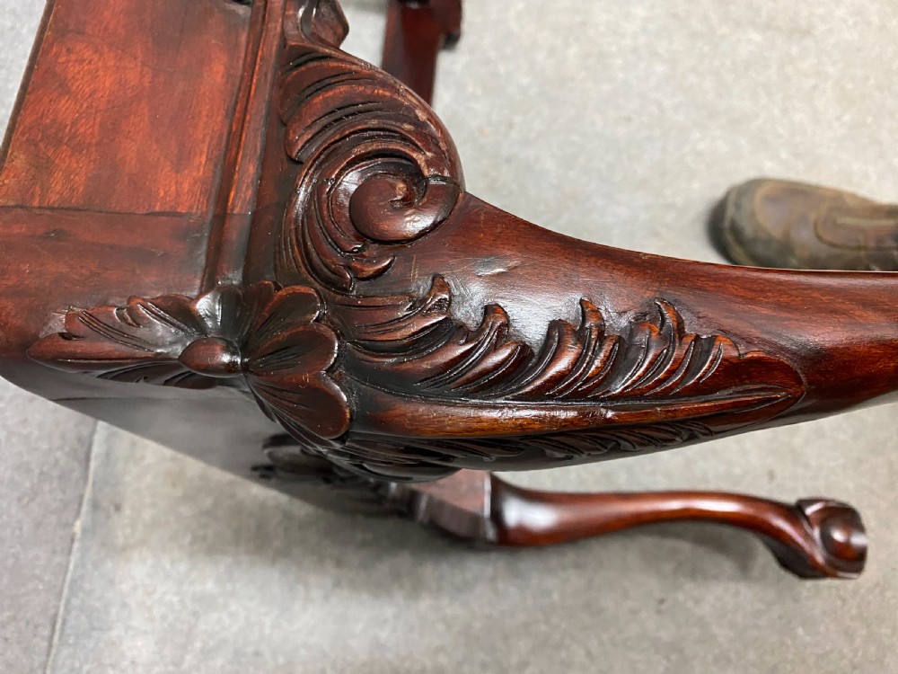Large Chippendale Style Mahogany Stool / Window Seat View IX