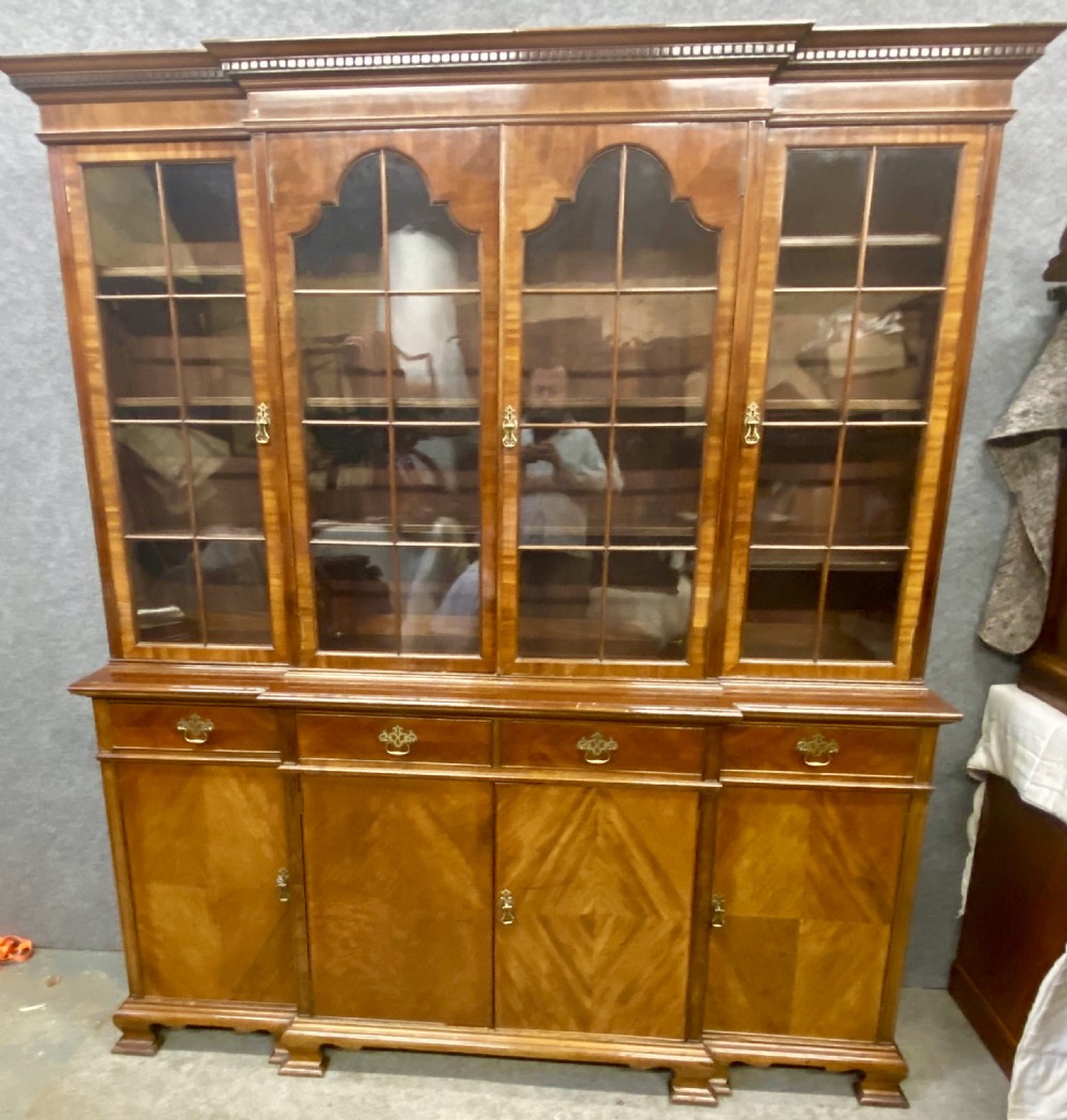 Waring & Gillows Walnut Breakfront Bookcase View V