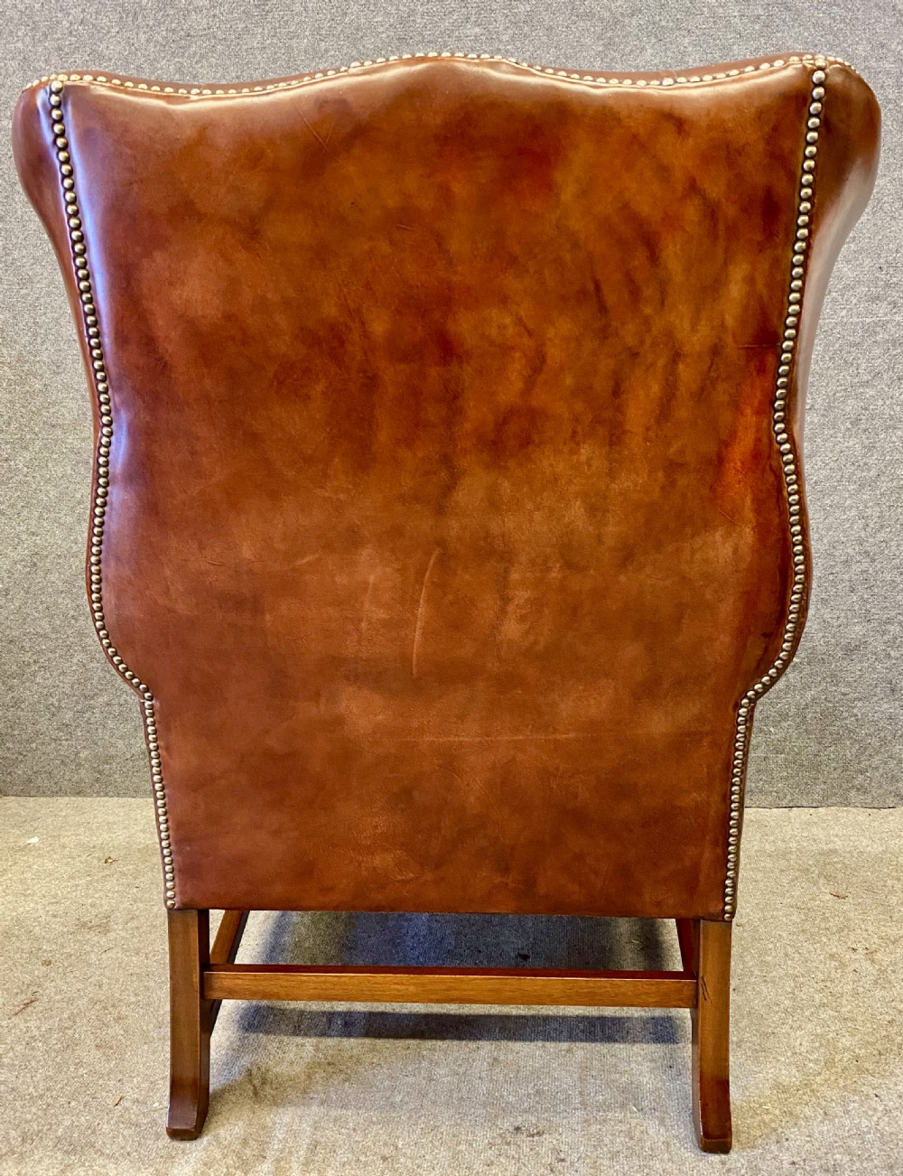 Pair Georgian Style Mahogany & Leather Armchairs View VII