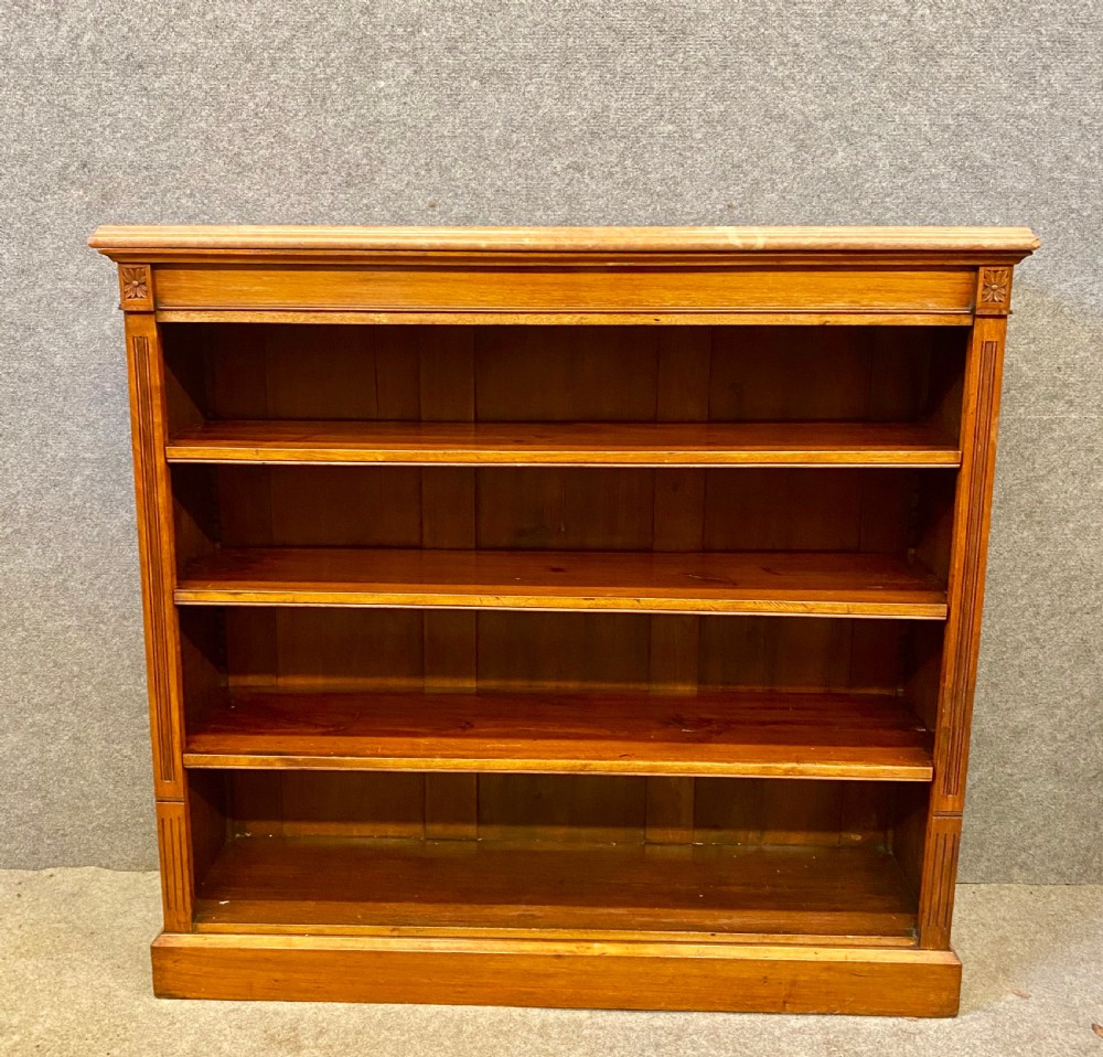Victorian Walnut & Marble Topped Open Bookcase View II