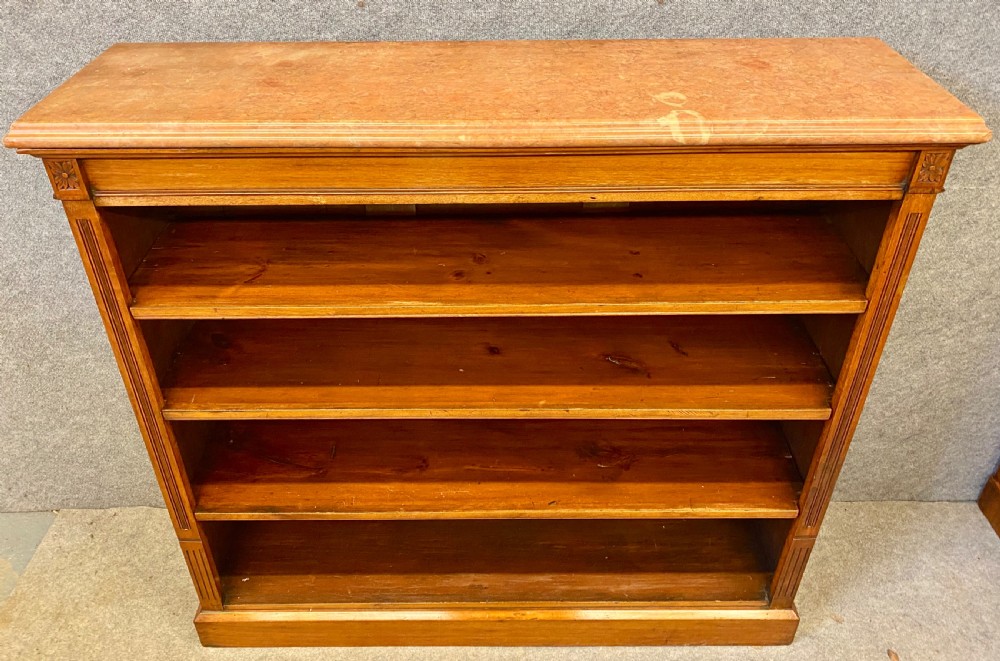 Victorian Walnut & Marble Topped Open Bookcase View III