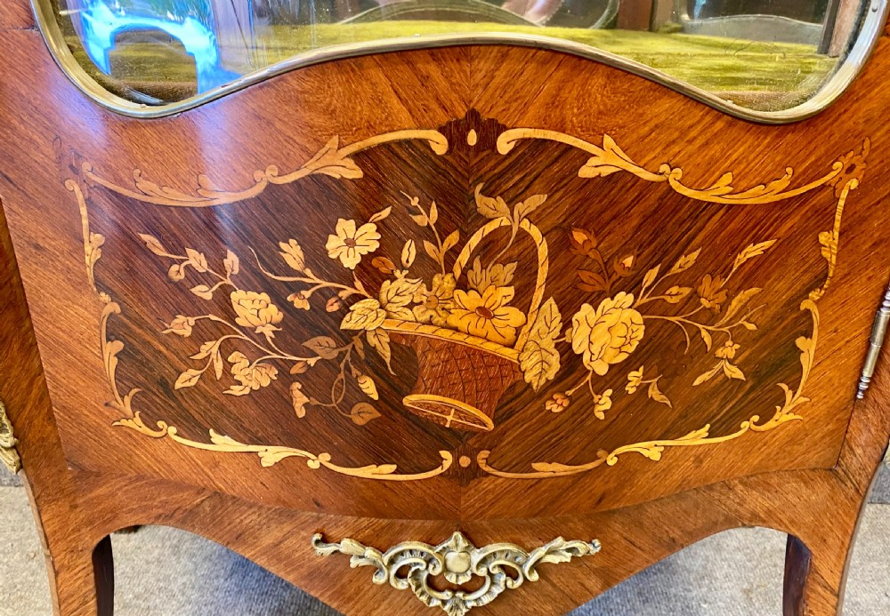Marquetry Inlaid French Display Cabinet Vitrine View IV